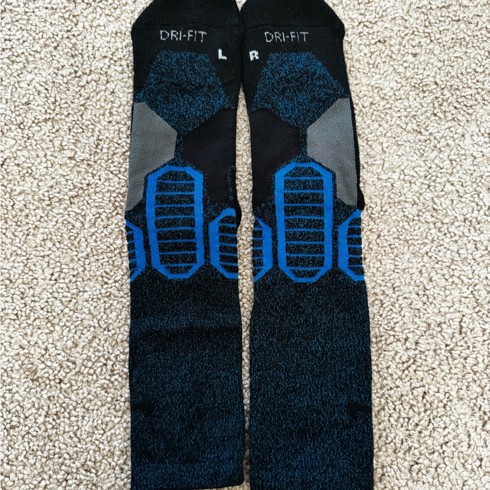 Nike Dri-Fit Elite Versatility Basketball Crew Socks Men Large 8-12 Blue Black
